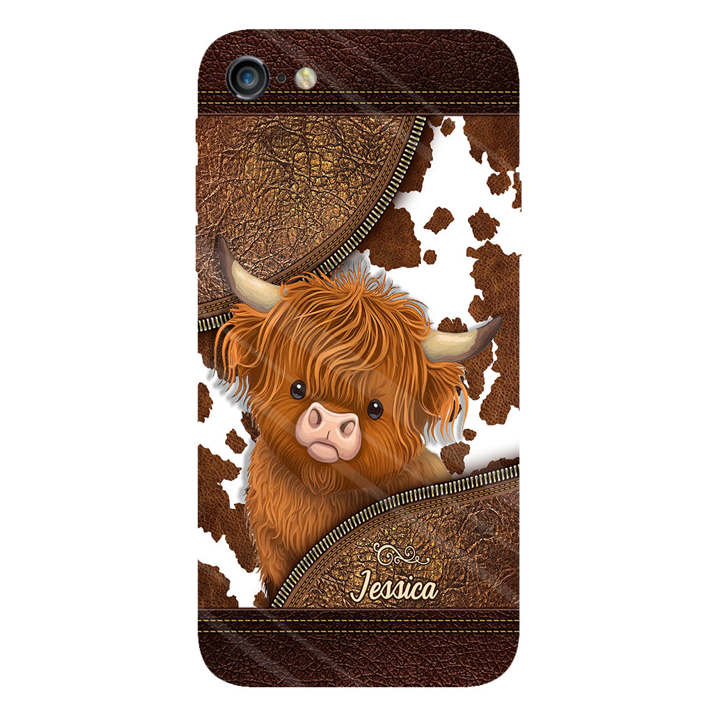 Juste une fille qui aime les vaches des Highlands - Coque de téléphone personnalisée avec impression intégrale