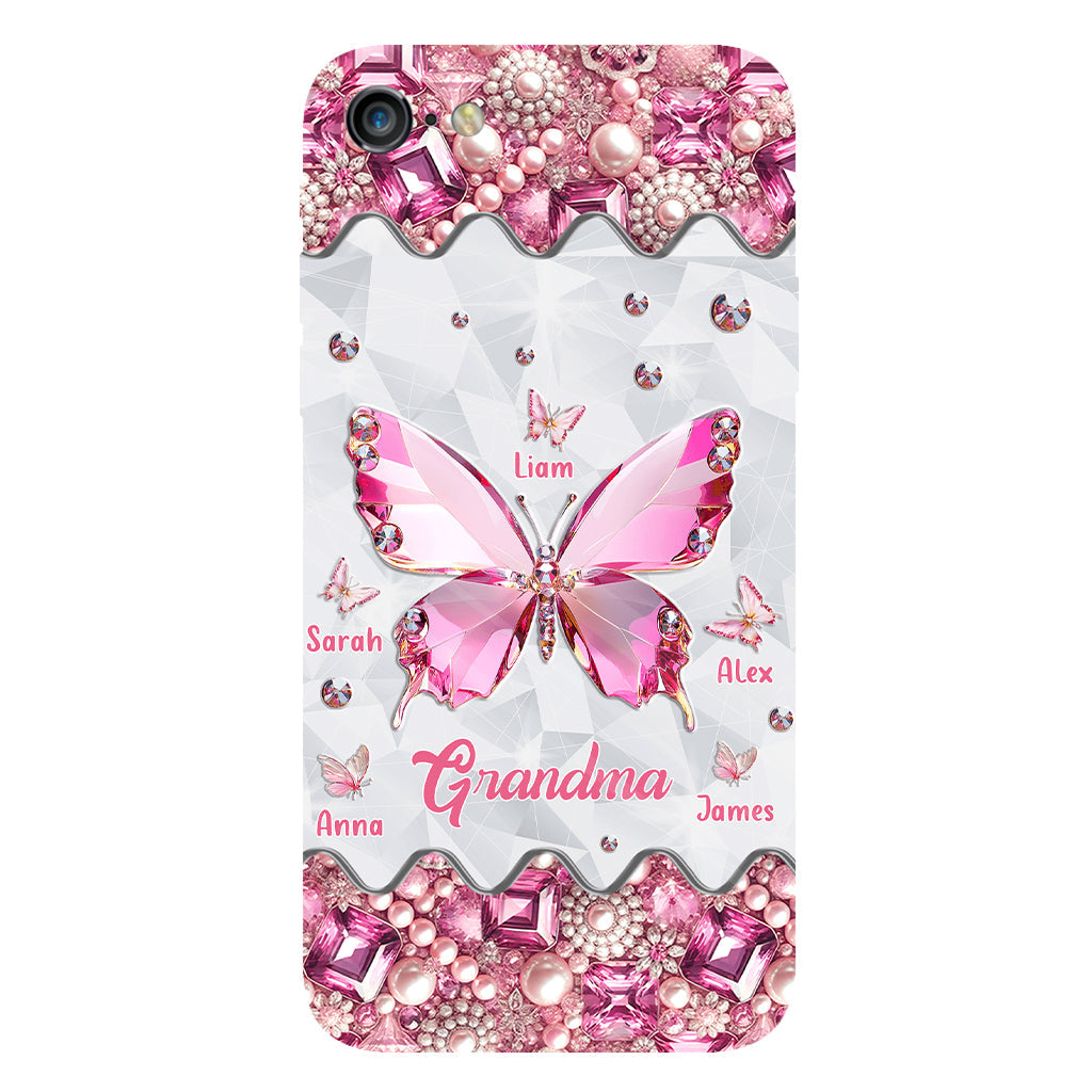 Grandma's Butterflies - Personalized Grandma Full Print Phone Case