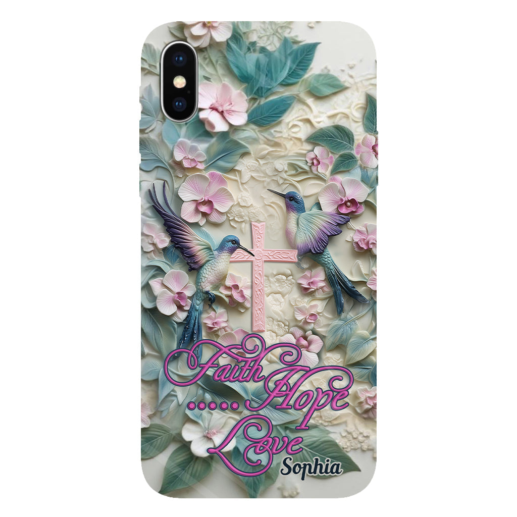 Faith Hope Love - Personalized Hummingbird Full Print Phone Case