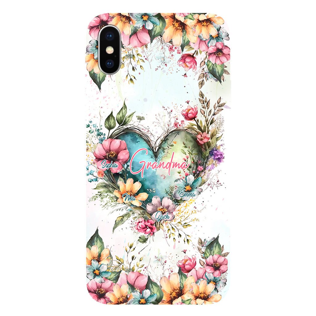 Les fleurs de la maman de grand-mère - Coque de téléphone personnalisée avec impression intégrale « Grand-mère »