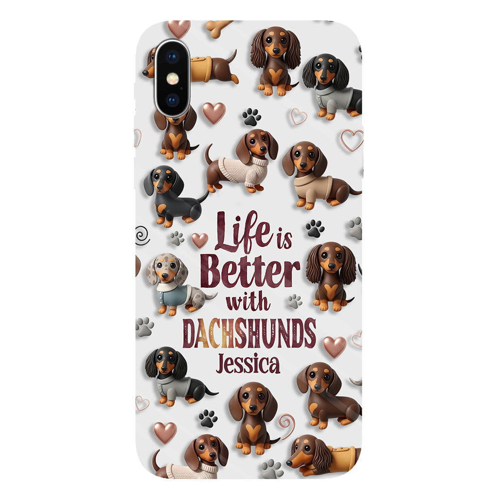 Juste une fille qui aime les chiens - Coque de téléphone personnalisée avec impression intégrale de chien