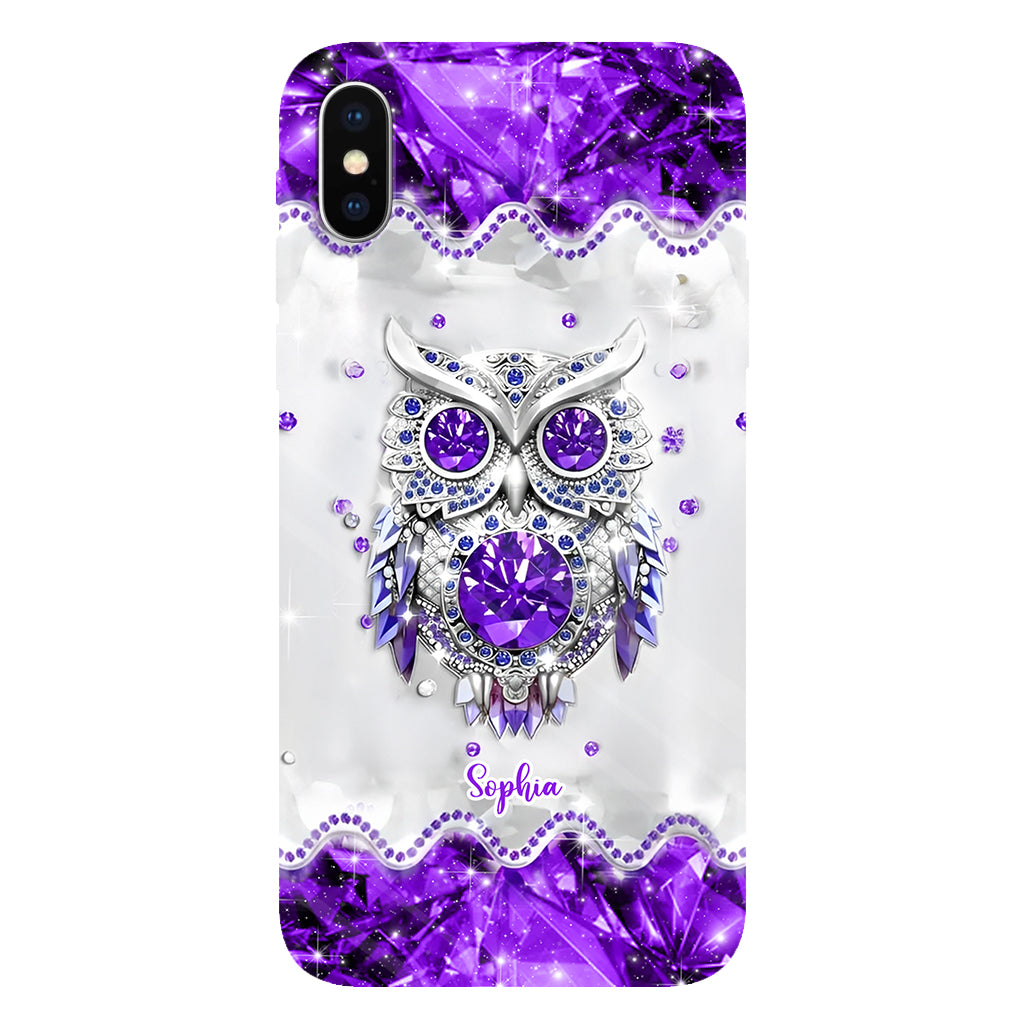 Purple Owl - Personalized Owl Full Print Phone Case
