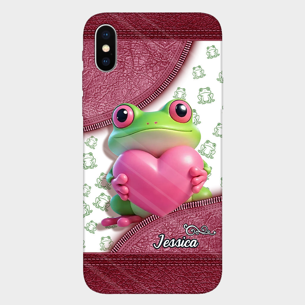 Coque de téléphone personnalisée Love Frog avec motif grenouille