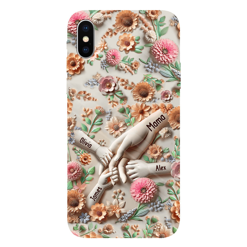 Tiens-nous la main - Coque de téléphone personnalisée avec impression intégrale pour maman