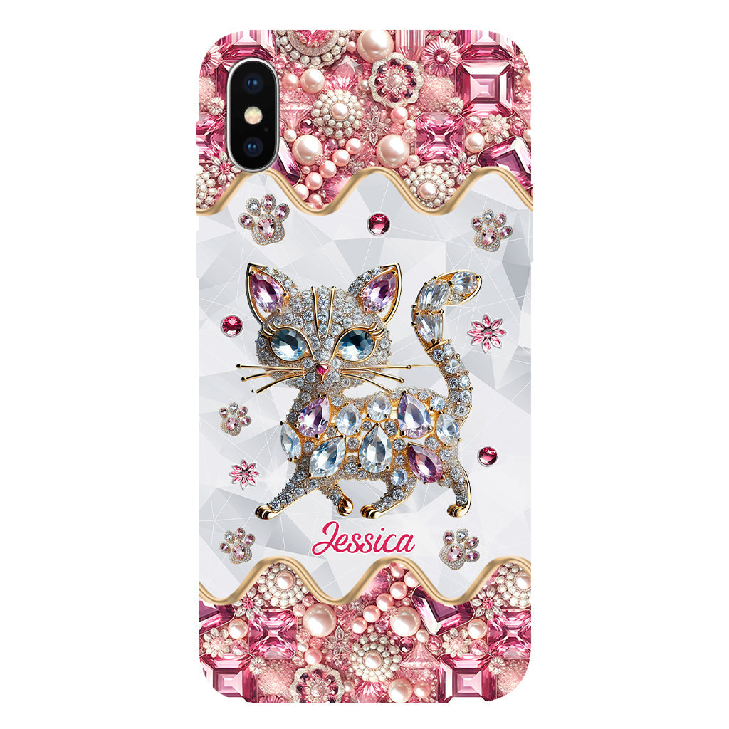 Juste une fille qui aime les chats - Coque de téléphone personnalisée avec impression intégrale de chat