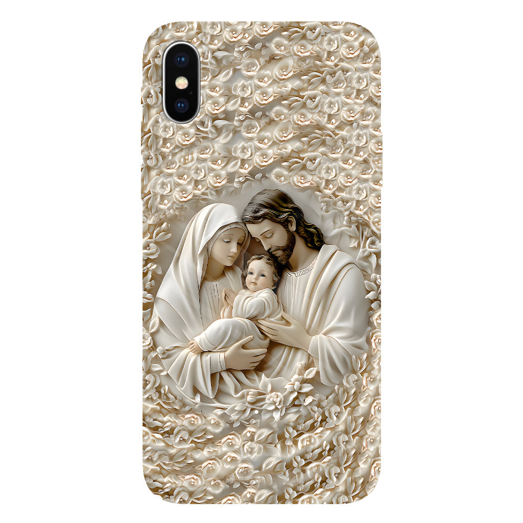 La Sainte Famille - Coque de téléphone personnalisée avec impression chrétienne intégrale