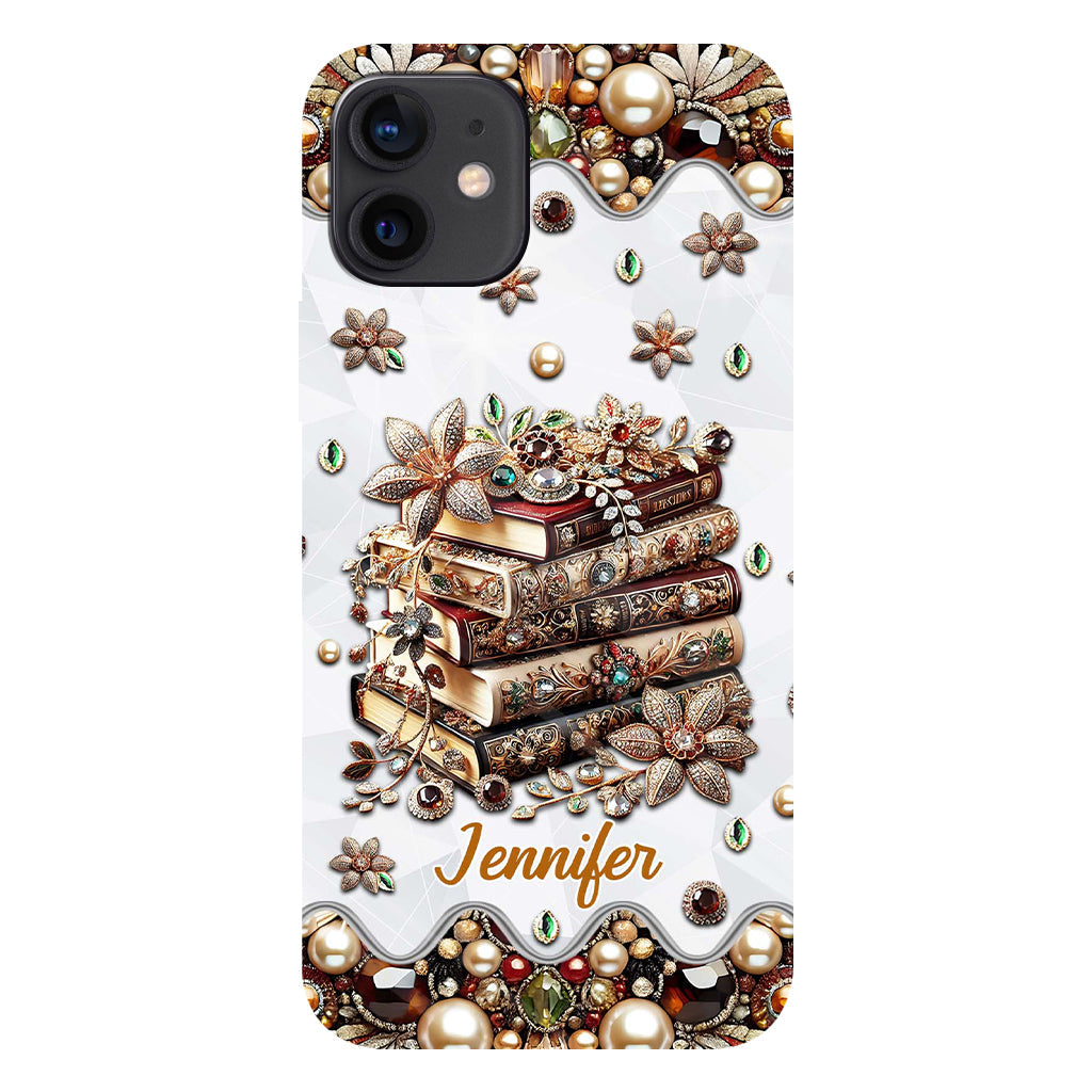 Une fille qui aime les livres - Coque de téléphone personnalisée avec impression intégrale d'un livre