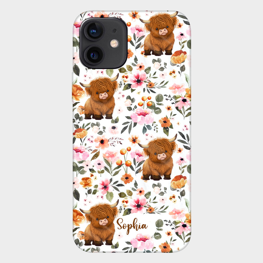 Coque de téléphone personnalisée avec motif vache des Highlands et imprimé intégral