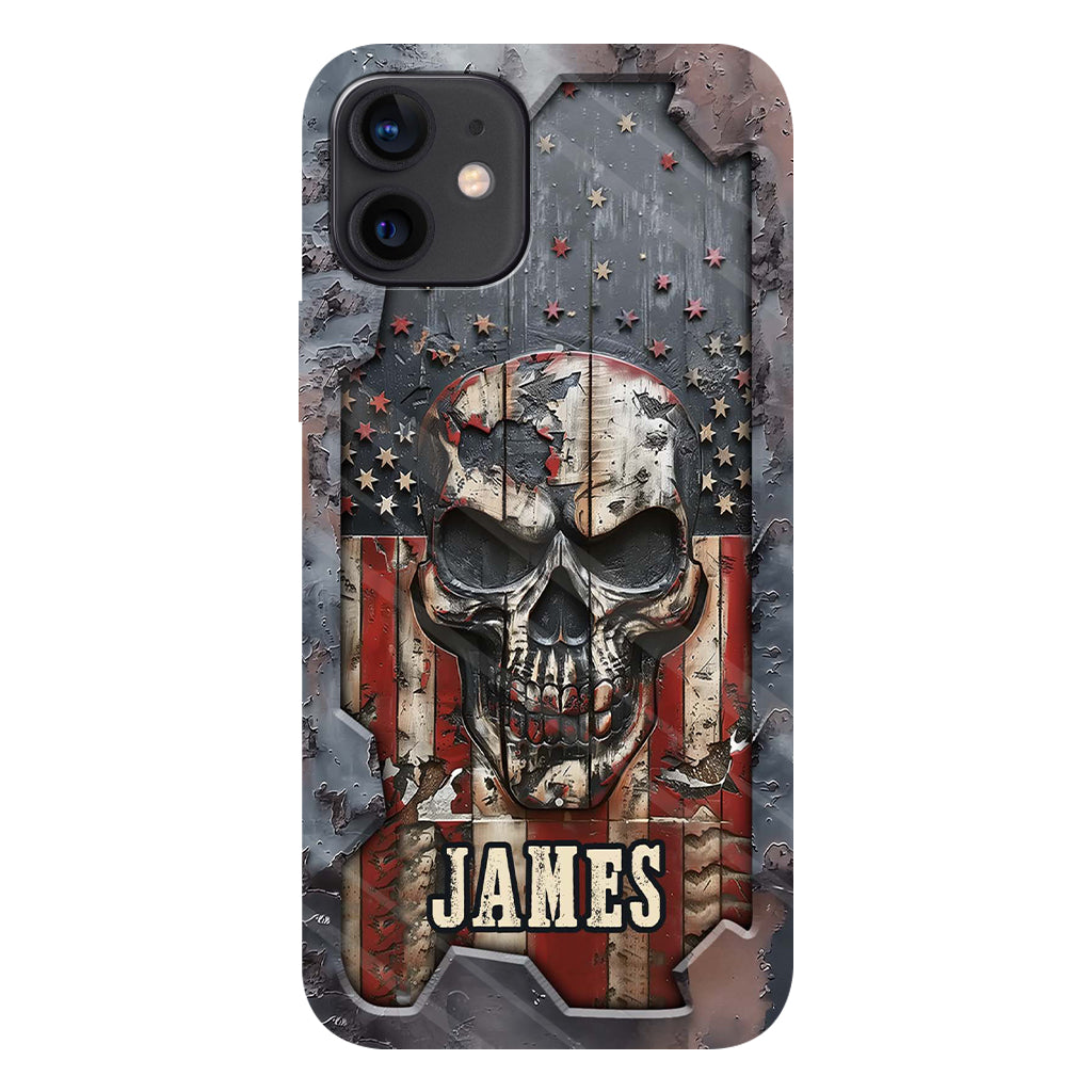 Patriotic Skull Lover - Personalized Skull Full Print Phone Case