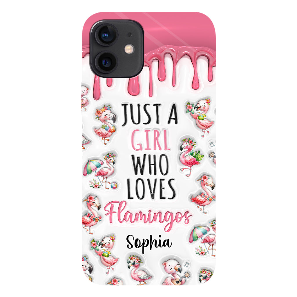 Just A Girl Who Loves Flamingos - Personalized Flamingo Full Print Phone Case