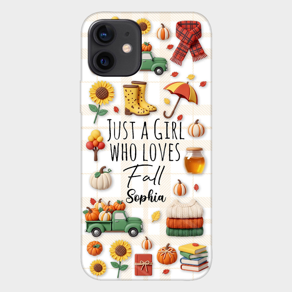 Juste une fille qui aime l'automne - Coque de téléphone personnalisée avec imprimé automnal