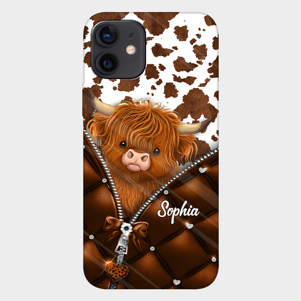 Coque de téléphone personnalisée avec imprimé vache des Highlands - Mignonne vache des Highlands