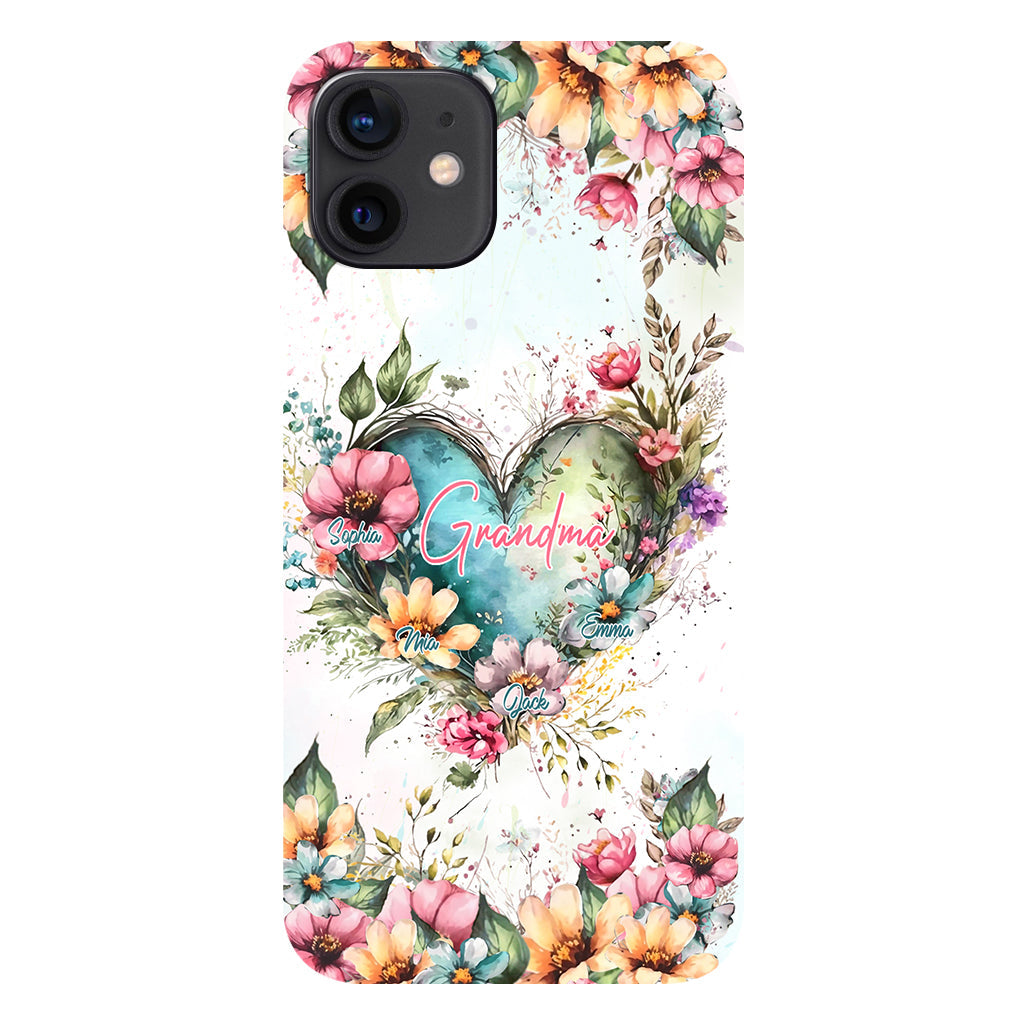 Les fleurs de la maman de grand-mère - Coque de téléphone personnalisée avec impression intégrale « Grand-mère »