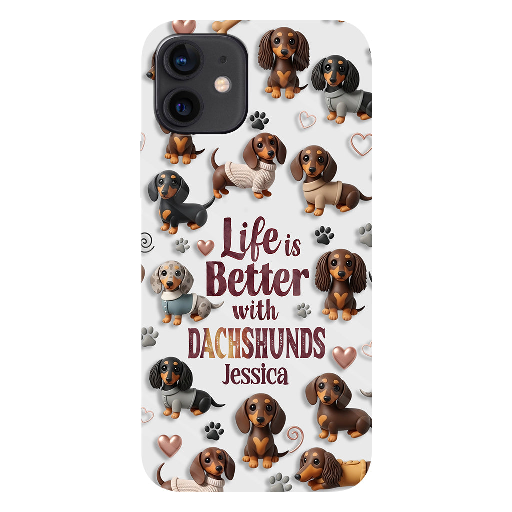 Juste une fille qui aime les chiens - Coque de téléphone personnalisée avec impression intégrale de chien