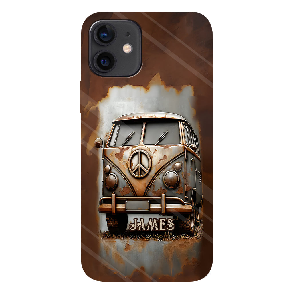 Camper Van Peace Symbol Vintage Soul - Personalized Hippie Full Print Phone Case