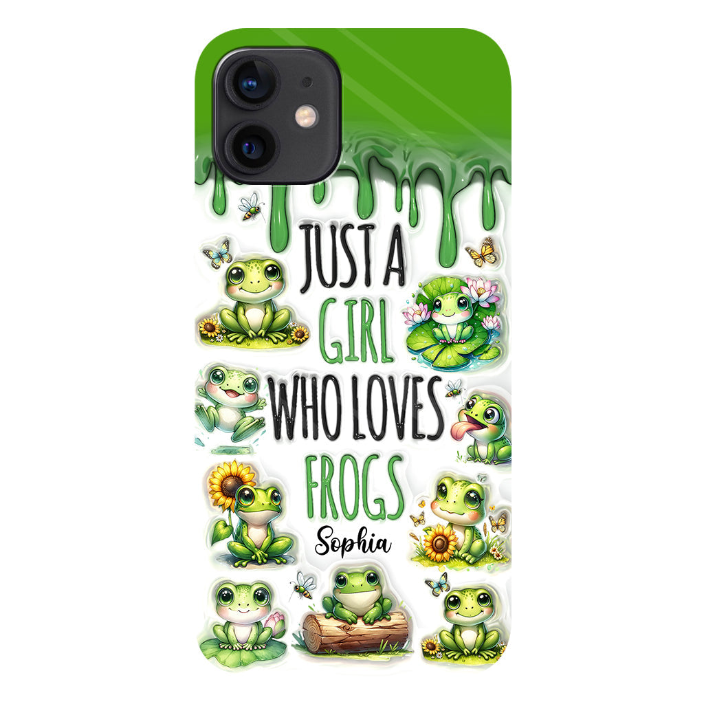 Une fille qui adore les grenouilles - Coque de téléphone personnalisée avec motif grenouille