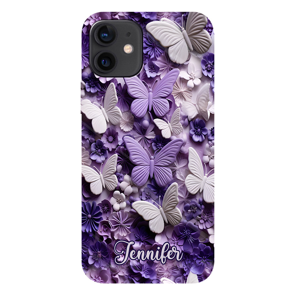 Purple Butterflies - Personalized Butterfly Full Print Phone Case