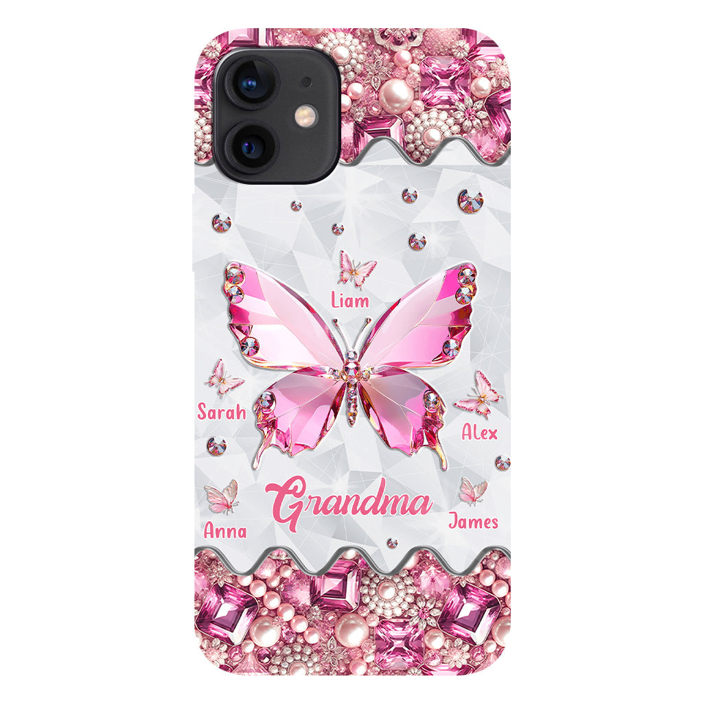 Grandma's Butterflies - Personalized Grandma Full Print Phone Case