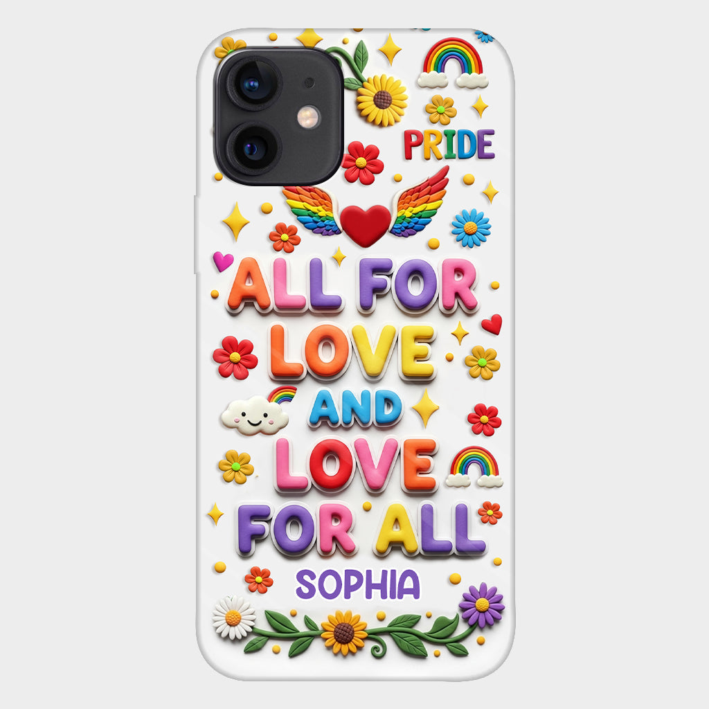 Tout pour l'amour et l'amour pour tous - Coque de téléphone personnalisée avec imprimé intégral en soutien LGBT