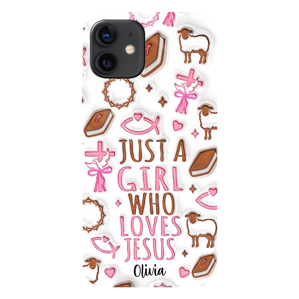 Juste une fille qui aime Jésus - Coque de téléphone personnalisée avec impression chrétienne intégrale