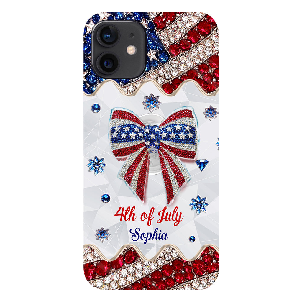 Fête de l'Indépendance - Coque de téléphone et support personnalisés avec impression intégrale pour la fête nationale américaine (4 juillet).