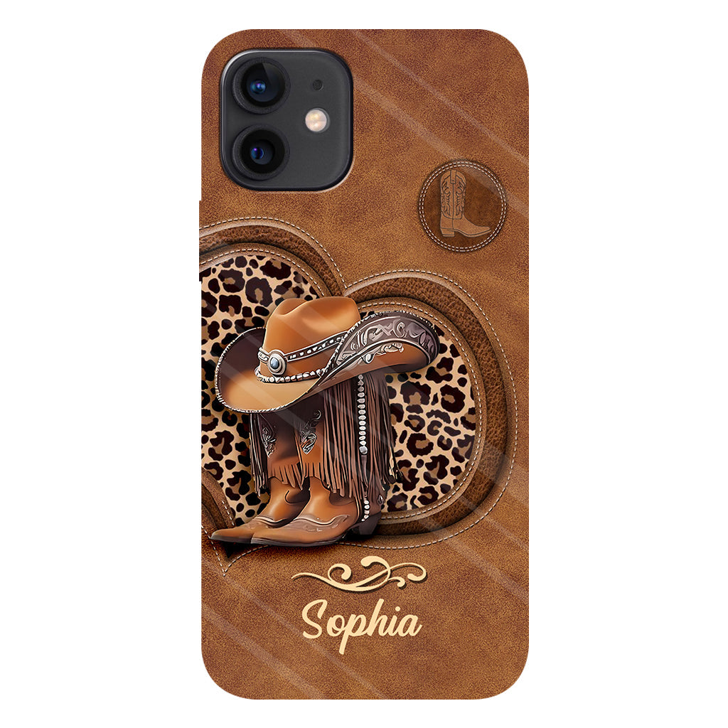 Bottes de cowgirl - Coque de téléphone personnalisée avec motif cowgirl