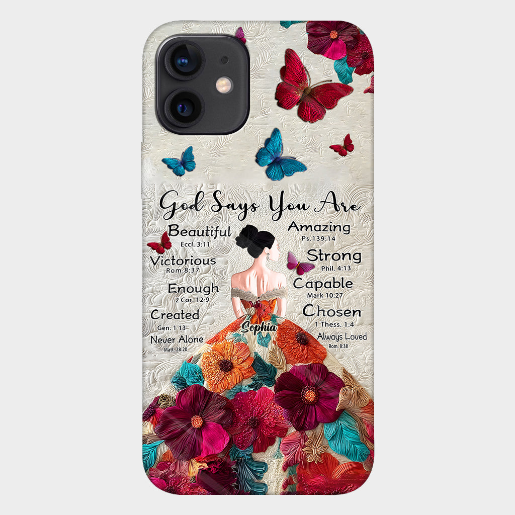 Dieu dit que tu es assez - Coque de téléphone personnalisée avec impression chrétienne intégrale