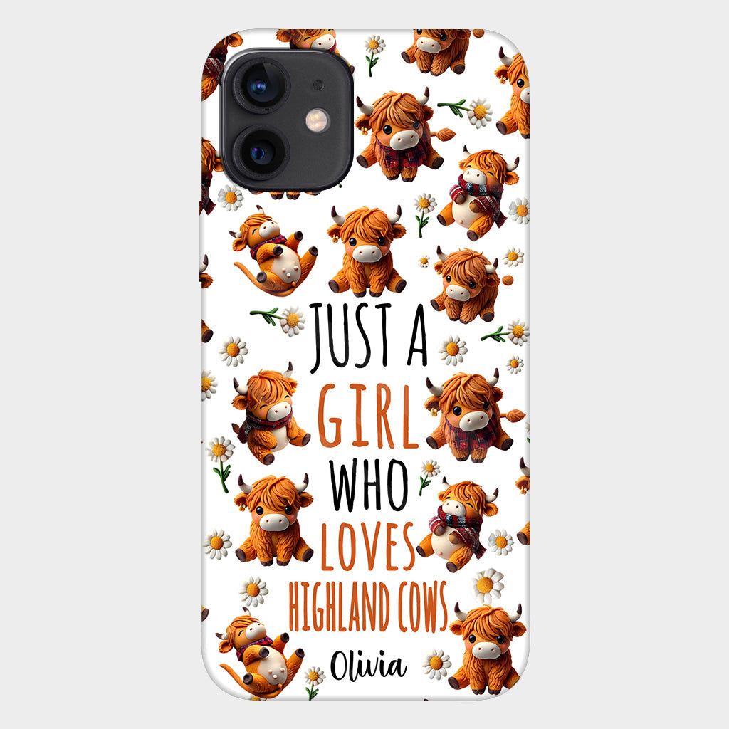 Just A Girl Who Loves Highland Cows - Personalized Highland Cow Full Print Phone Case