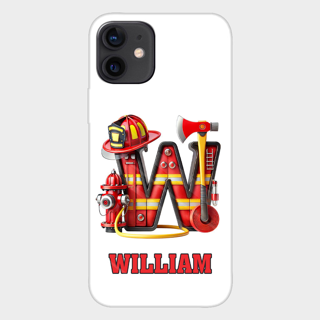 Alphabet Firefighter - Personalized Firefighter Full Print Phone Case