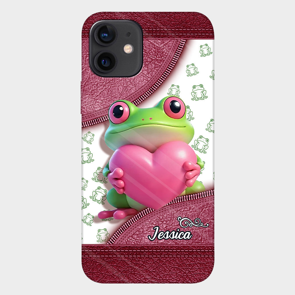 Coque de téléphone personnalisée Love Frog avec motif grenouille