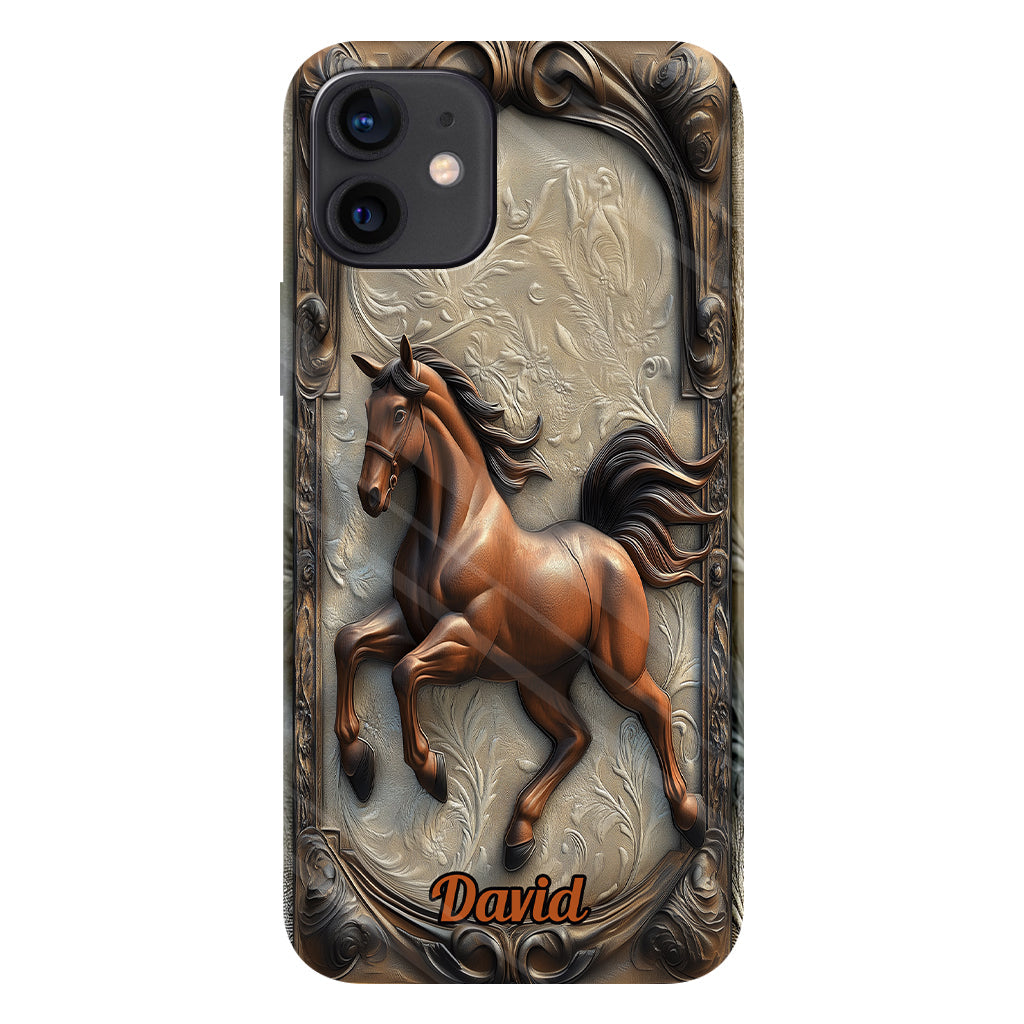 Coque de téléphone personnalisée Love Horse avec motif cheval intégral
