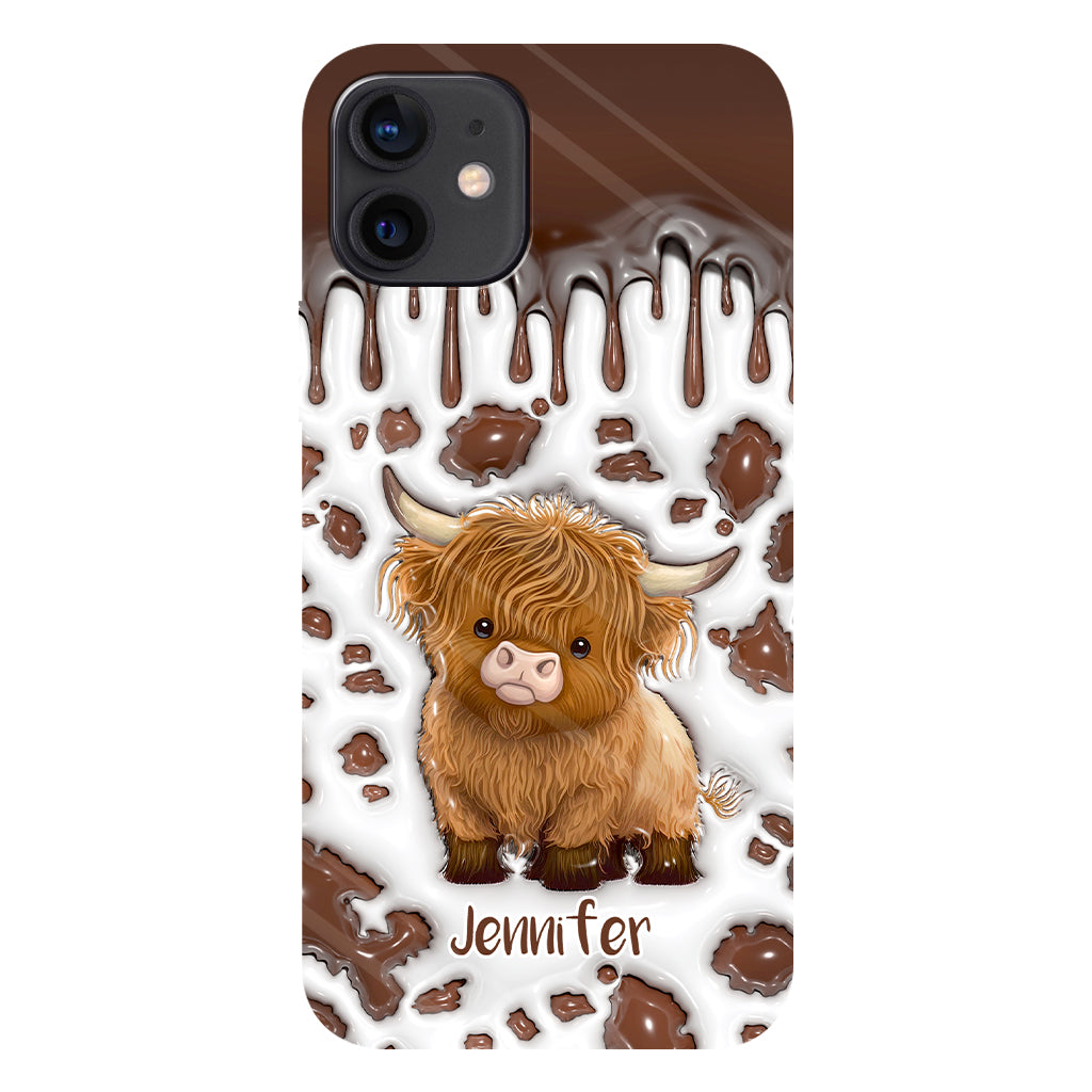 Juste une fille qui aime les vaches des Highlands - Coque de téléphone personnalisée avec impression intégrale