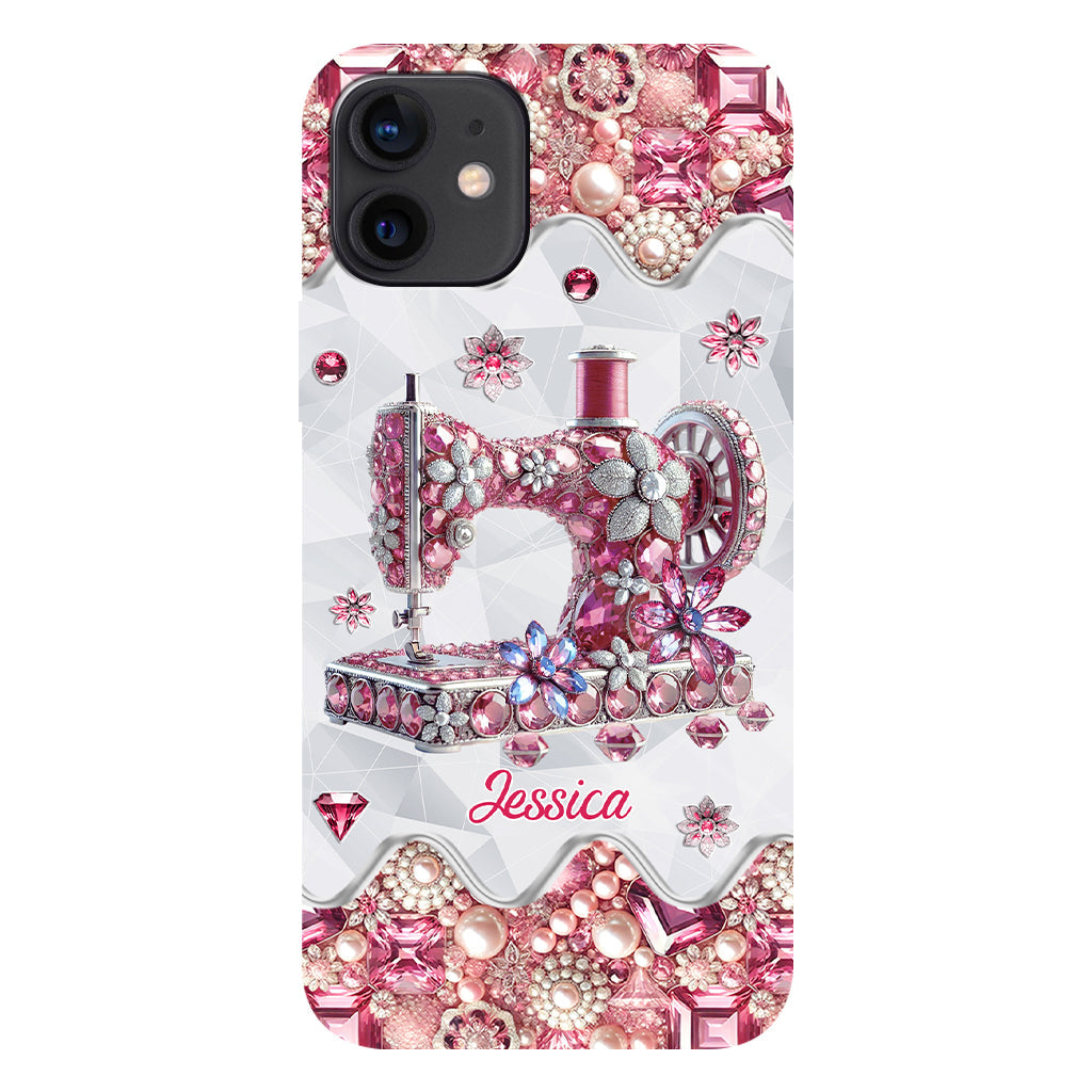 Coque de téléphone personnalisée « Juste une fille qui aime coudre » avec impression intégrale