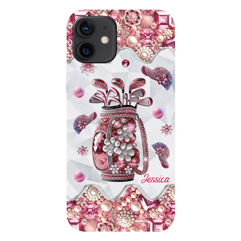 Une fille qui adore le golf - Coque de téléphone personnalisée avec imprimé golf intégral