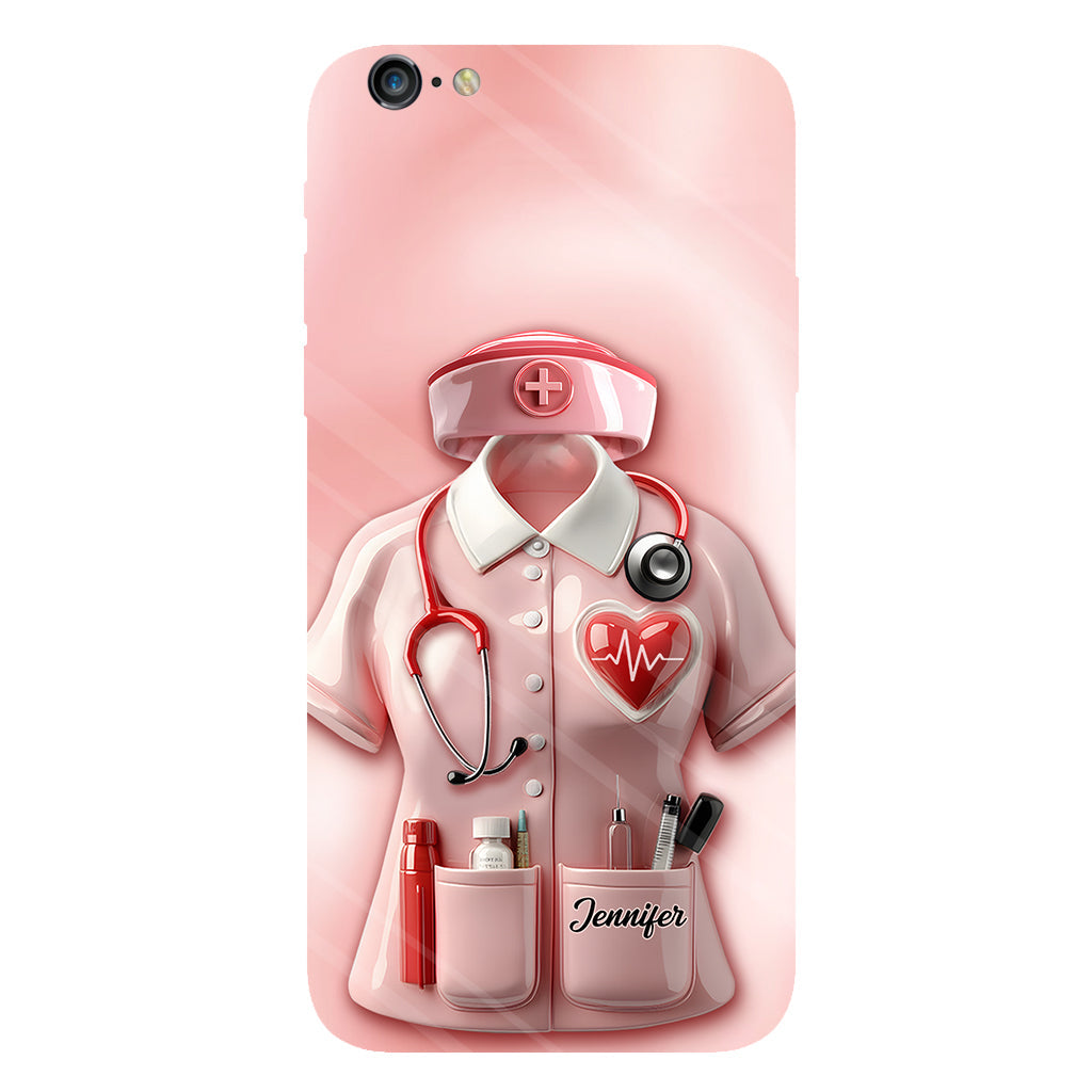 Les infirmières sont au cœur des soins de santé - Coque de téléphone personnalisée avec le texte intégral « Infirmière »