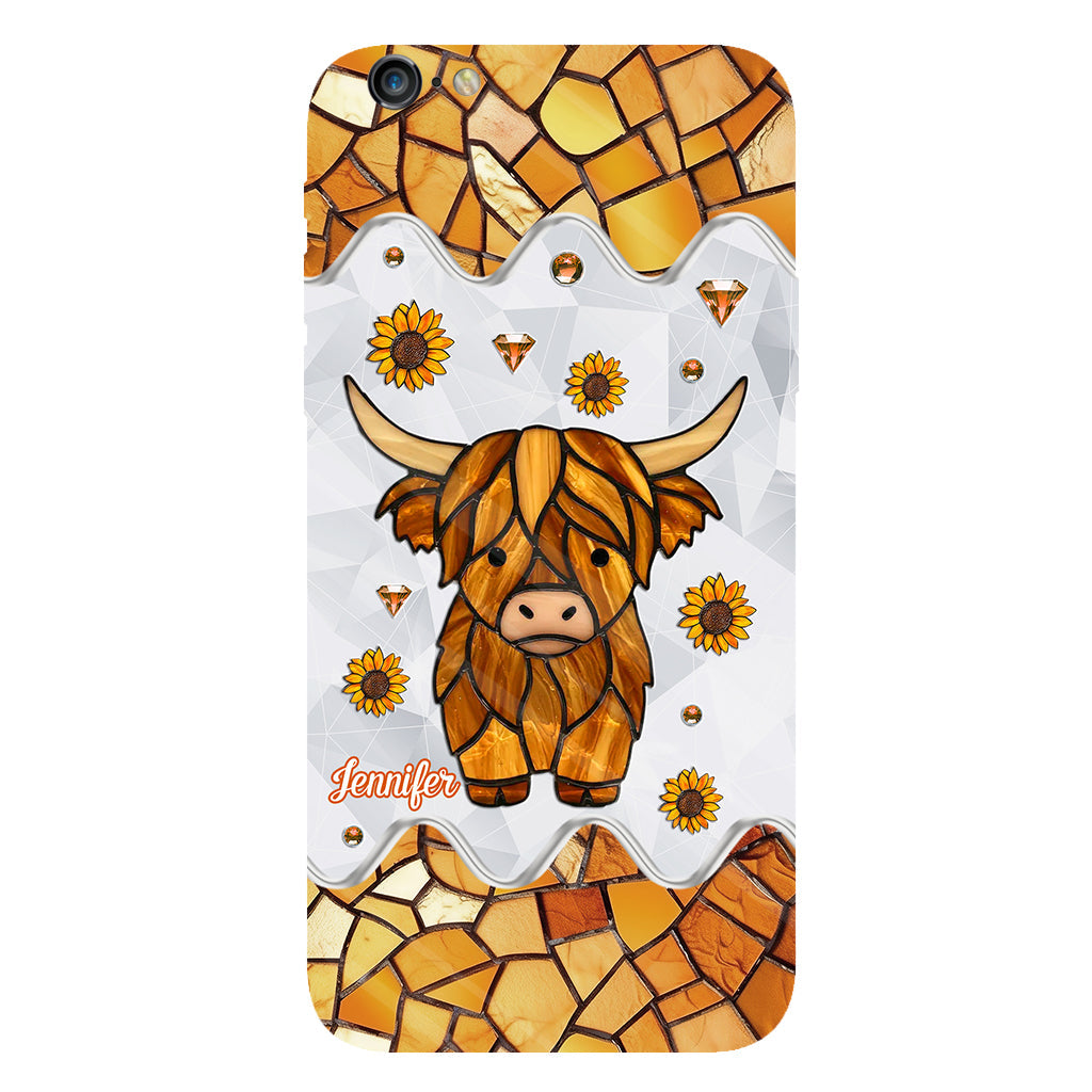 Adorable vache des Highlands - Coque de téléphone personnalisée avec imprimé intégral vache des Highlands