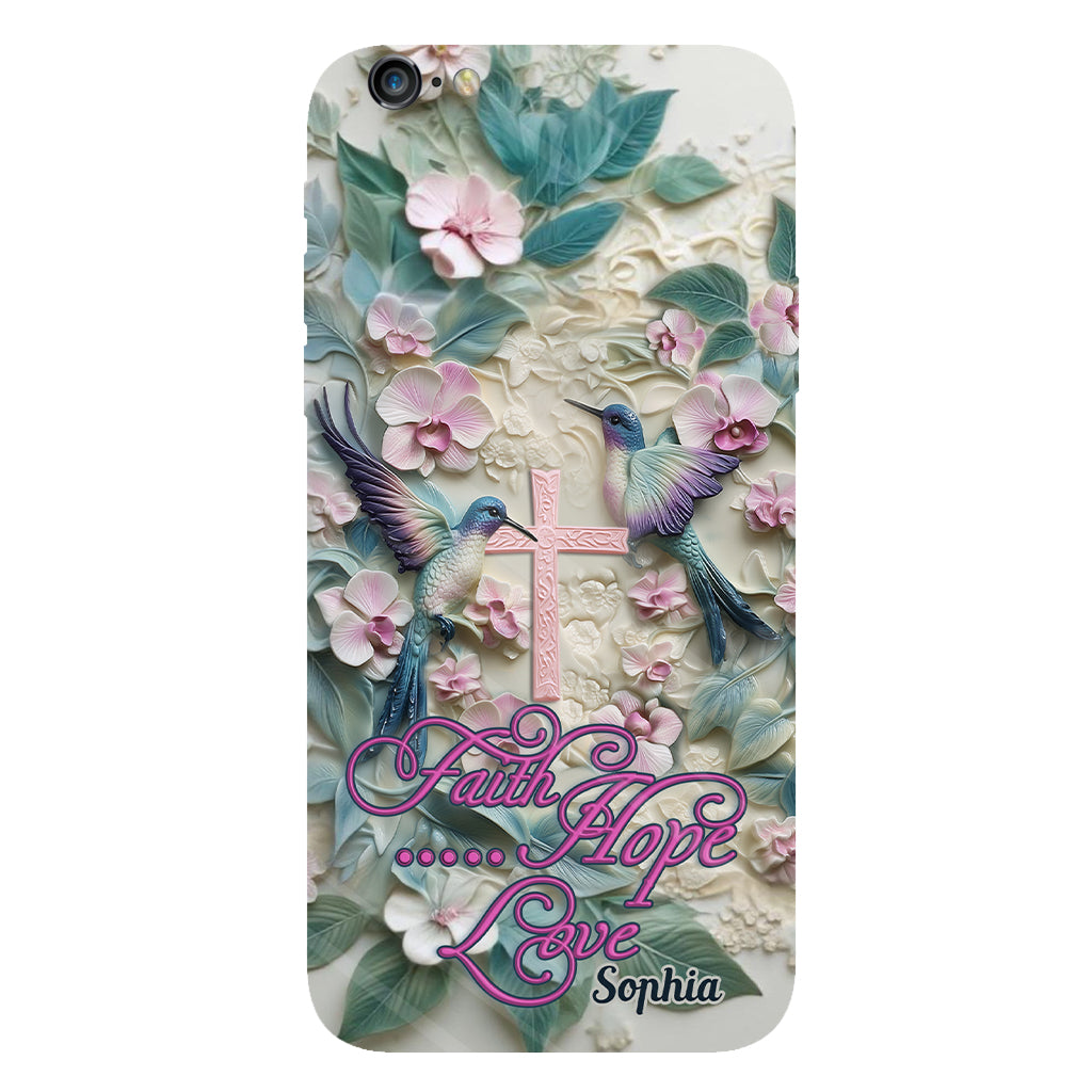 Faith Hope Love - Personalized Hummingbird Full Print Phone Case
