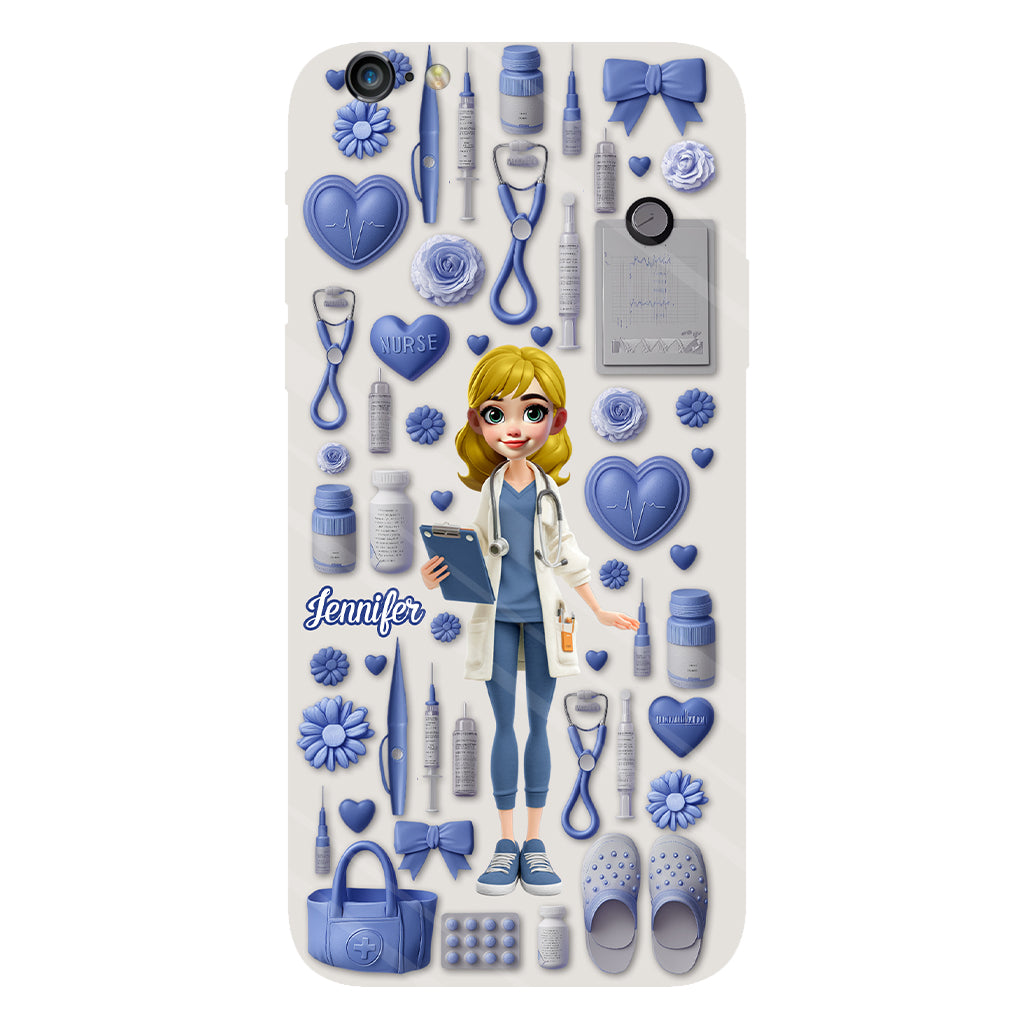 Le métier d'infirmière est un travail de cœur - Coque de téléphone personnalisée avec impression intégrale pour infirmière