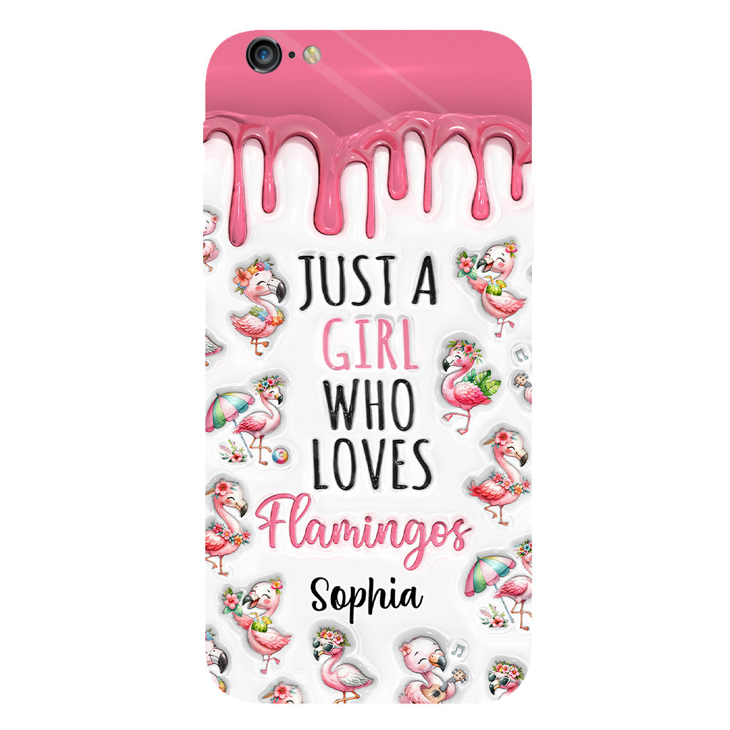 Just A Girl Who Loves Flamingos - Personalized Flamingo Full Print Phone Case