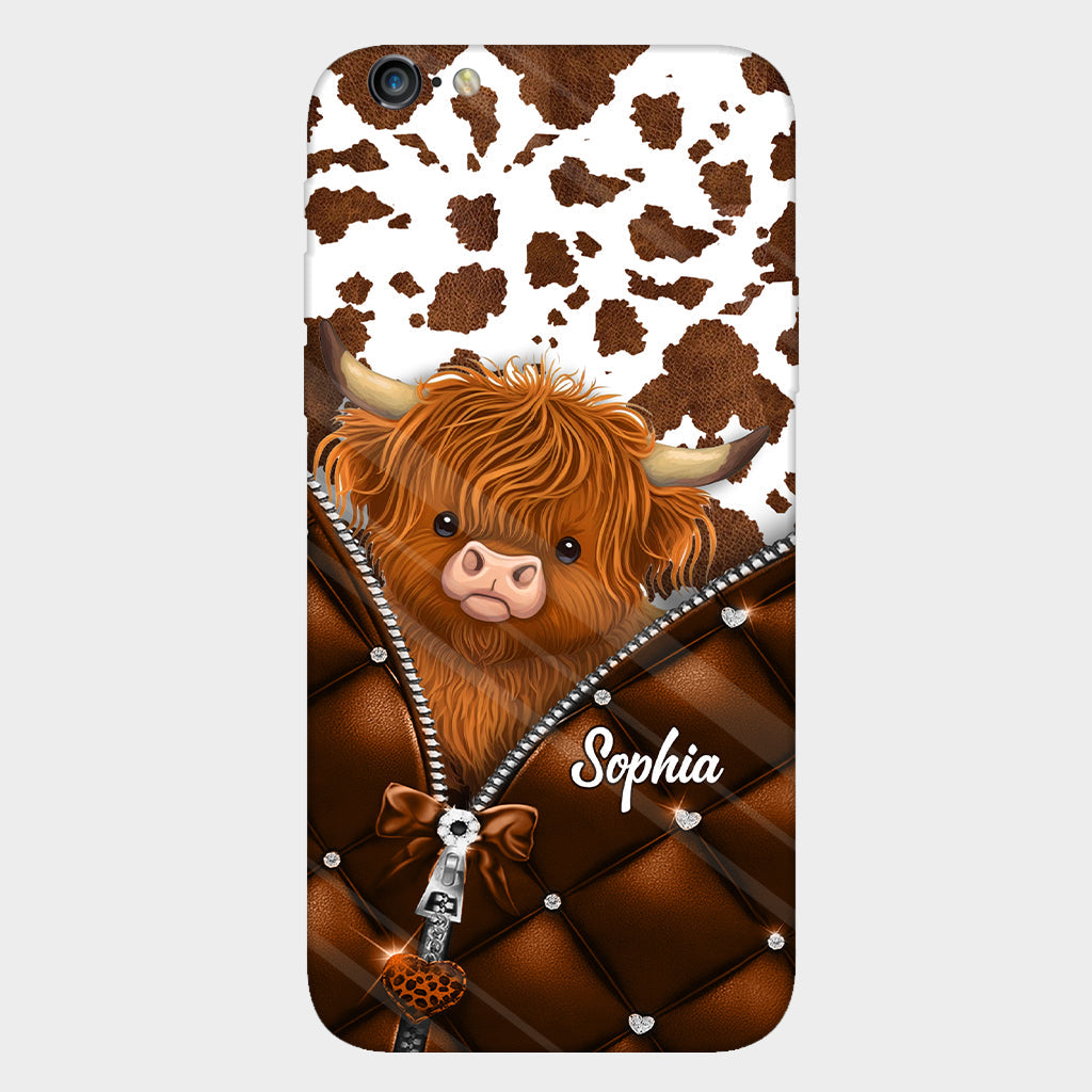 Coque de téléphone personnalisée avec imprimé vache des Highlands - Mignonne vache des Highlands