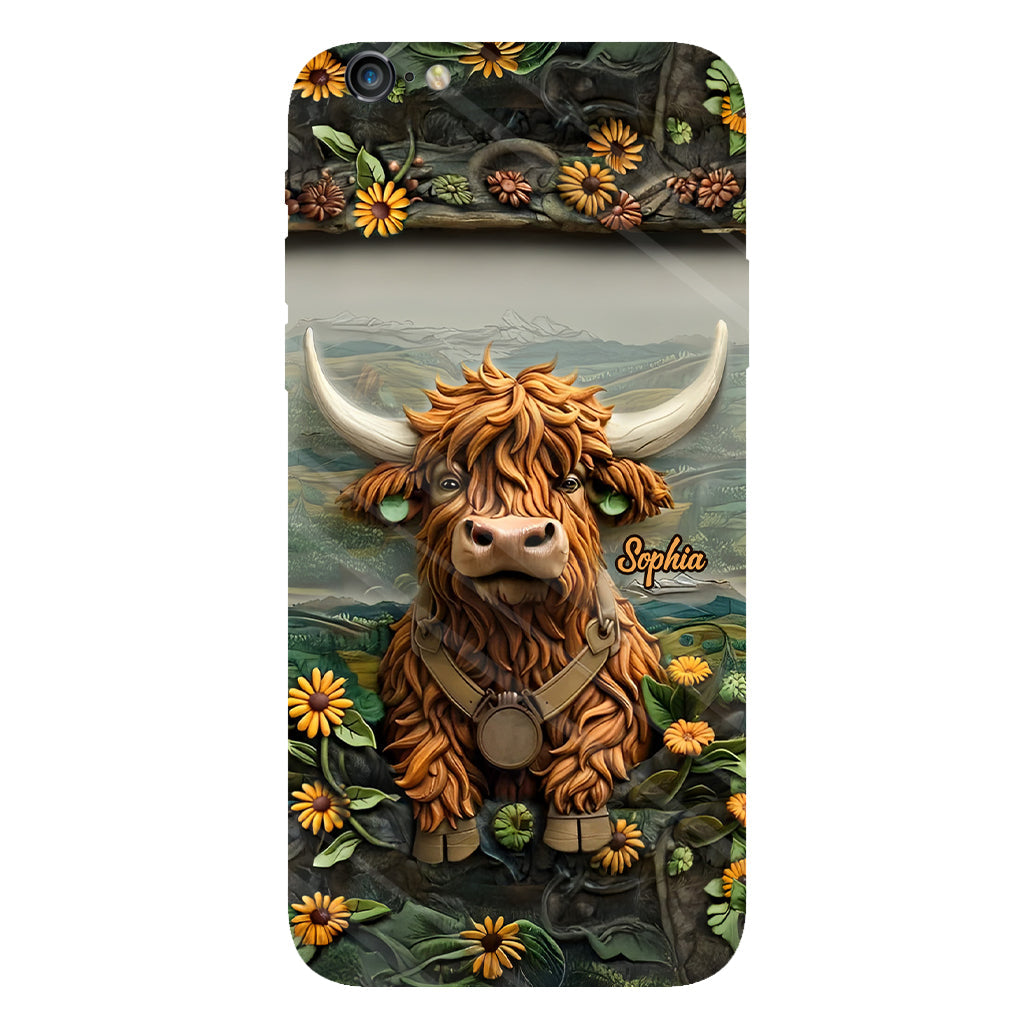Coque de téléphone personnalisée avec imprimé vache des Highlands - Mignonne vache des Highlands