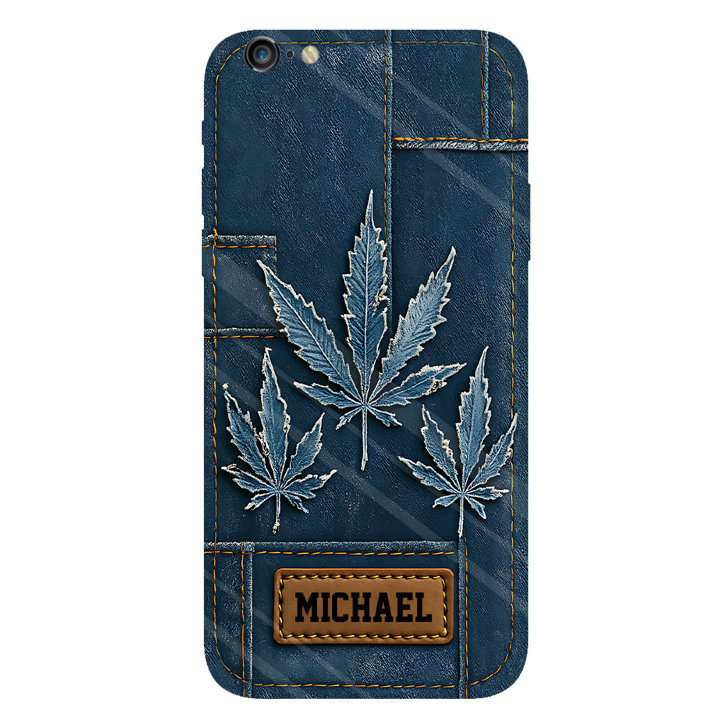 Distressed Denim Marijuanas - Personalized Weed Full Print Phone Case