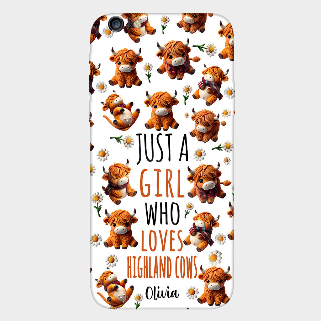 Just A Girl Who Loves Highland Cows - Personalized Highland Cow Full Print Phone Case