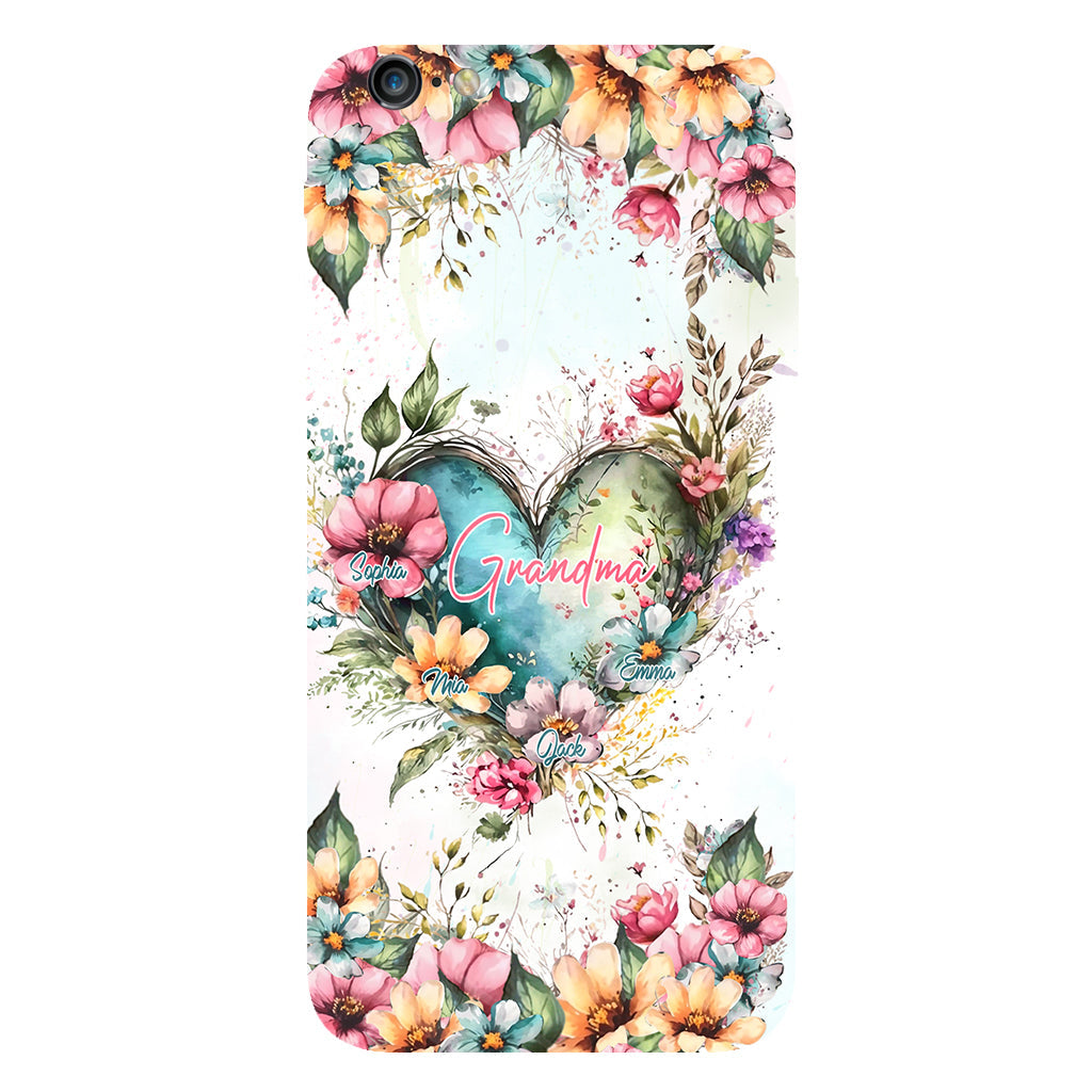 Les fleurs de la maman de grand-mère - Coque de téléphone personnalisée avec impression intégrale « Grand-mère »