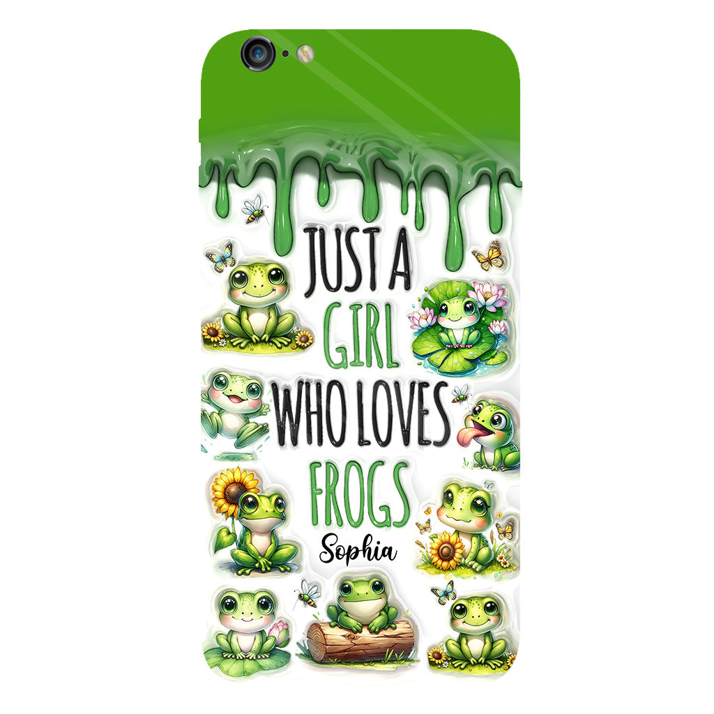 Une fille qui adore les grenouilles - Coque de téléphone personnalisée avec motif grenouille