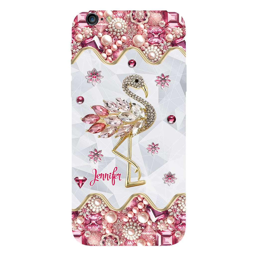 Juste une fille qui aime les flamants roses - Coque de téléphone personnalisée avec impression intégrale de flamants roses