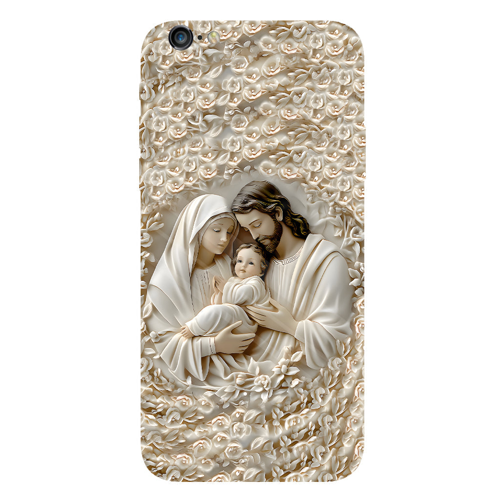 La Sainte Famille - Coque de téléphone personnalisée avec impression chrétienne intégrale