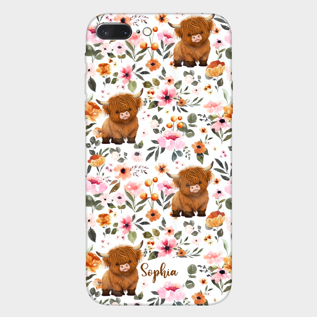 Coque de téléphone personnalisée avec motif vache des Highlands et imprimé intégral