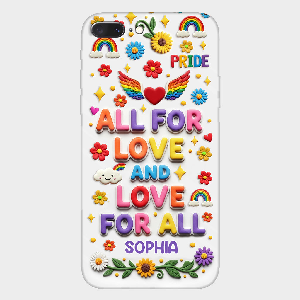 Tout pour l'amour et l'amour pour tous - Coque de téléphone personnalisée avec imprimé intégral en soutien LGBT
