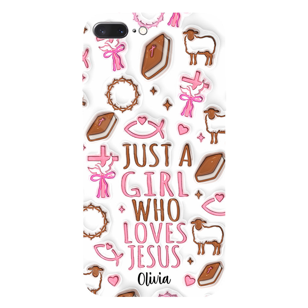 Juste une fille qui aime Jésus - Coque de téléphone personnalisée avec impression chrétienne intégrale